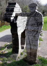 Usk Valley Walk: Canalside statues